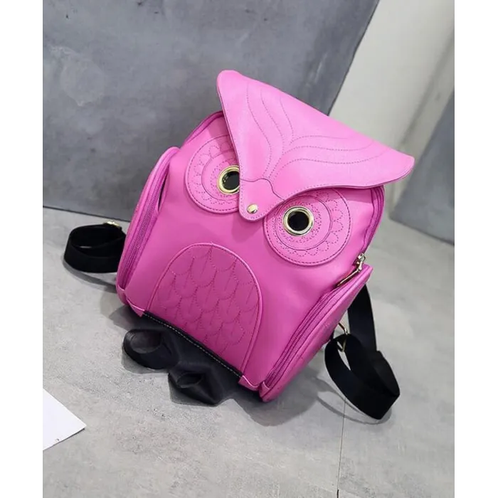 Wasserdichter Lederrucksack - mit Eulenmuster