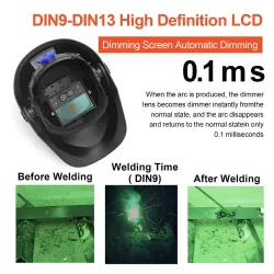 HZXVOGEN - kask spawalniczy z funkcją automatycznego przyciemniania - DIN 4 - DIN 5-13Kask Spawalniczy