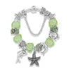 PulseraElegante pulsera de plata - estrella de mar / delfín / cuentas / tortuga - cristales
