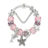 PulseraElegante pulsera de plata - estrella de mar / delfín / cuentas / tortuga - cristales