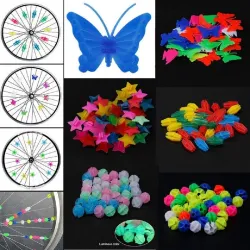 BicicletaCuentas decorativas para ruedas de radios de bicicleta - mariposas - peces - estrellas - 26 / 36 piezas