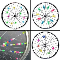 Perles décoratives roue à rayons de vélo - papillons - poissons - étoiles - 26 / 36 pièces