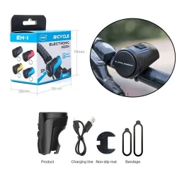 BicicletaBocina de bicicleta - USB recargable - alarma antirrobo