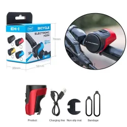 BicicletaBocina de bicicleta - USB recargable - alarma antirrobo