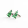 Cufflinks with a green Christmas treeCufflinks