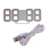 Moderni 3D digitaalinen seinäkello - LED - USB - herätystoiminnolla