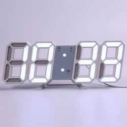 Moderni 3D digitaalinen seinäkello - LED - USB - herätystoiminnolla
