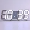 Moderni 3D digitaalinen seinäkello - LED - USB - herätystoiminnolla