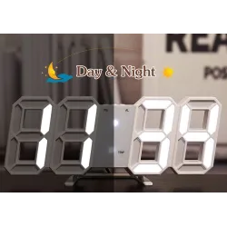 Modern 3D digital wall clock - LED - USB - with alarm functionClocks