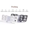 Modern 3D digital wall clock - LED - USB - with alarm functionClocks