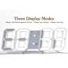 Moderne 3D digital veggklokke - LED - USB - med alarmfunksjon