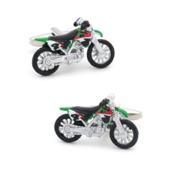 Nowoczesne spinki do mankietów - zielony motocyklSpinki do mankietów
