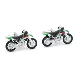 Boutons de manchette modernes - moto verte