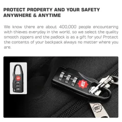 Vanntett ryggsekk - 15,6 tommers bærbar bag - anti-tyveri - USB-port - stor kapasitet