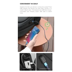 Vanntett ryggsekk - 15,6 tommers bærbar bag - anti-tyveri - USB-port - stor kapasitet