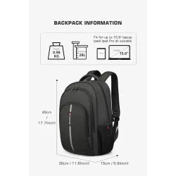 Vanntett ryggsekk - 15,6 tommers bærbar bag - anti-tyveri - USB-port - stor kapasitet