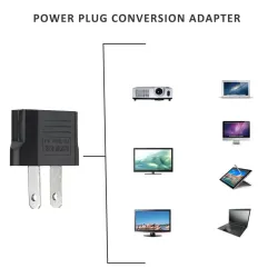 EU til USA omformer - adapter - rund til flat - reiseplugg - US plugg