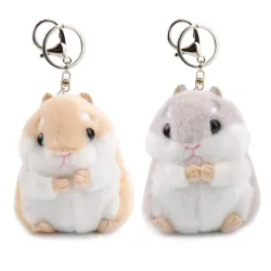 Fluffy pels mini hamster - nøkkelring