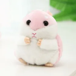 Fluffy pels mini hamster - nøglering