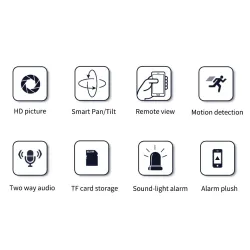 Caméra CCTV de sécurité - vision nocturne - extérieur - WiFi - 2MP - PTZ - HD - 1080P