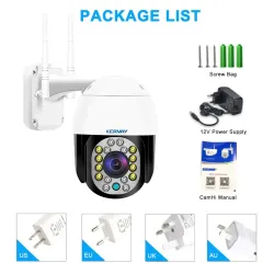 CCTV kamera bezpieczeństwa - noktowizor - zewnętrzna - WiFi - 2MP - PTZ - HD - 1080PBezpieczeństwo