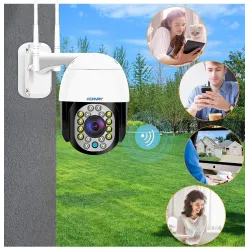 CCTV kamera bezpieczeństwa - noktowizor - zewnętrzna - WiFi - 2MP - PTZ - HD - 1080PBezpieczeństwo