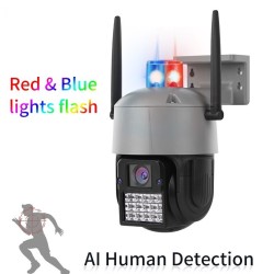 Câmera de segurança CCTV - detecção humana - rastreamento automático - visão noturna HD - à prova d'água - 1080P - 2MP - PTZ - W