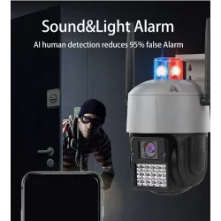 Caméra CCTV de sécurité - détection humaine - suivi automatique - vision nocturne HD - étanche - 1080P - 2MP - PTZ - WiFi