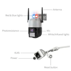 Caméra CCTV de sécurité - détection humaine - suivi automatique - vision nocturne HD - étanche - 1080P - 2MP - PTZ - WiFi