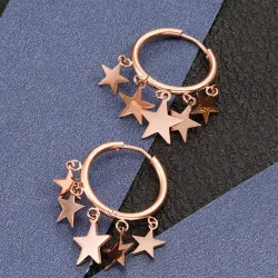 Petites créoles - avec étoiles suspendues