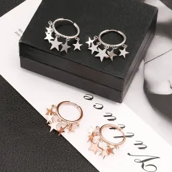 Petites créoles - avec étoiles suspendues