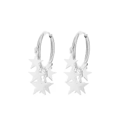 Small hoop earrings - with hanging starsEarrings