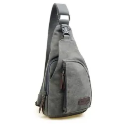Herrryggsäck i canvas - axel-/crossbodyväska