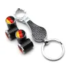 Car wheel valves - metal caps - with wrench - keychain - German flagValve caps