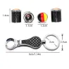 Valves de roue de voiture - capuchons métalliques - avec clé - porte-clés - drapeau allemand