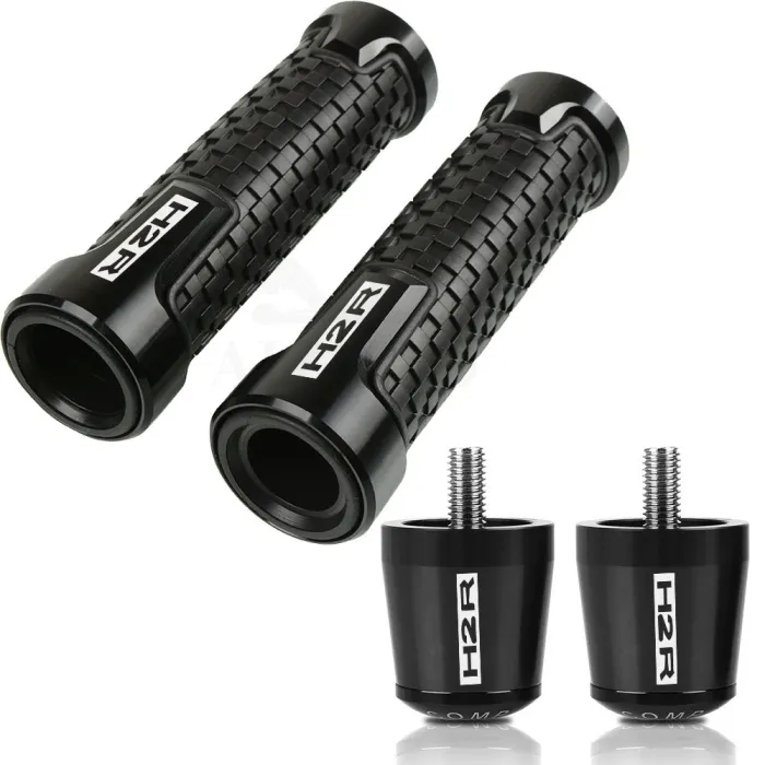 Guidon moto / embouts - bouchons aluminium - 22 mm - set