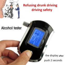Profesjonell digital alkometer - alkoholtester - LCD - med 5 munnstykker