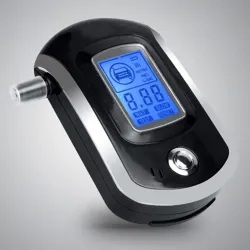 Profesjonell digital alkometer - alkoholtester - LCD - med 5 munnstykker