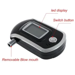 Profesjonell digital alkometer - alkoholtester - LCD - med 5 munnstykker
