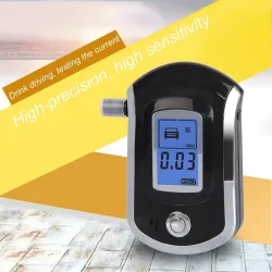 Profesjonell digital alkometer - alkoholtester - LCD - med 5 munnstykker