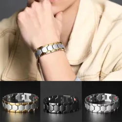Bracciale per magnetoterapia - dimagrante / energetico - 4000 Gauss - acciaio inossidabile