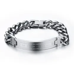 Rustfrit stål armbånd - Jesus / kors