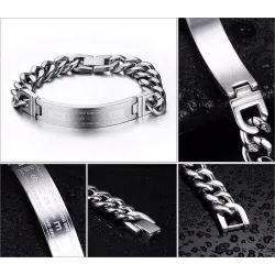 Bracciale in acciaio inossidabile - Gesù / croce