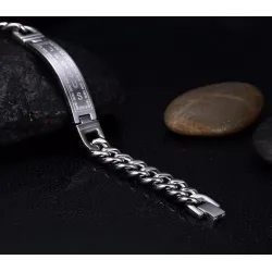 Rustfrit stål armbånd - Jesus / kors