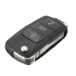 Flip fjernnøkkelveske - nøkkelskall - 3 knapper - til Volkswagen Golf Passat Polo Jetta Touran