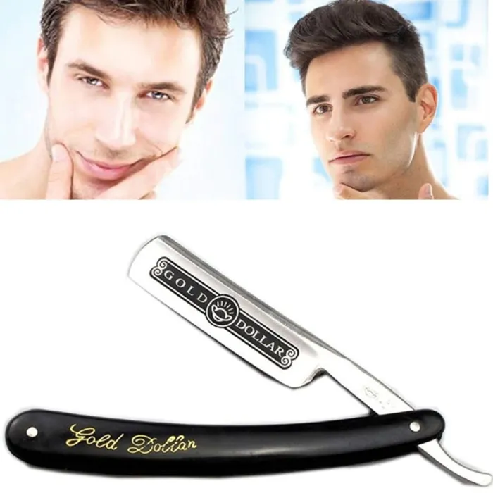 Gold Dollar - rasoir droit de barbier - pliable - acier inoxydable