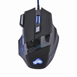 Optisk spillmus med LED - USB kablet - 5500DPI - 7 knapper