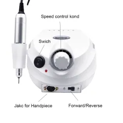 Broca de unhas profissional - controle de velocidade - manicure / pedicure - conjunto com brocas - 15W