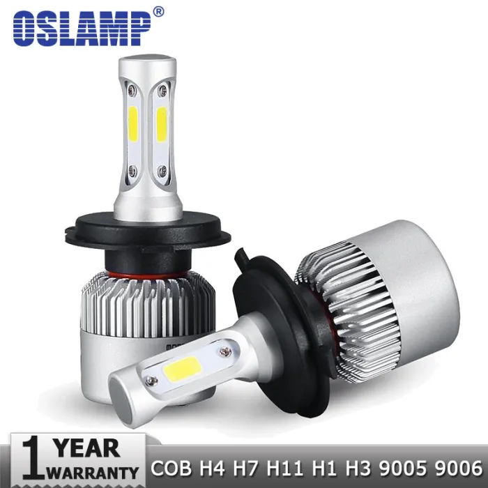 OSLAMP - COB 12V - 24V LED - billygter - pære - Hi-Lo stråle - 72W - 8000LM - 6500K - 2 stk.