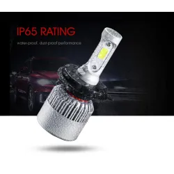 OSLAMP - COB 12V - 24V LED - auton ajovalot - polttimo - Hi-Lo palkki - 72W - 8000LM - 6500K - 2 kpl